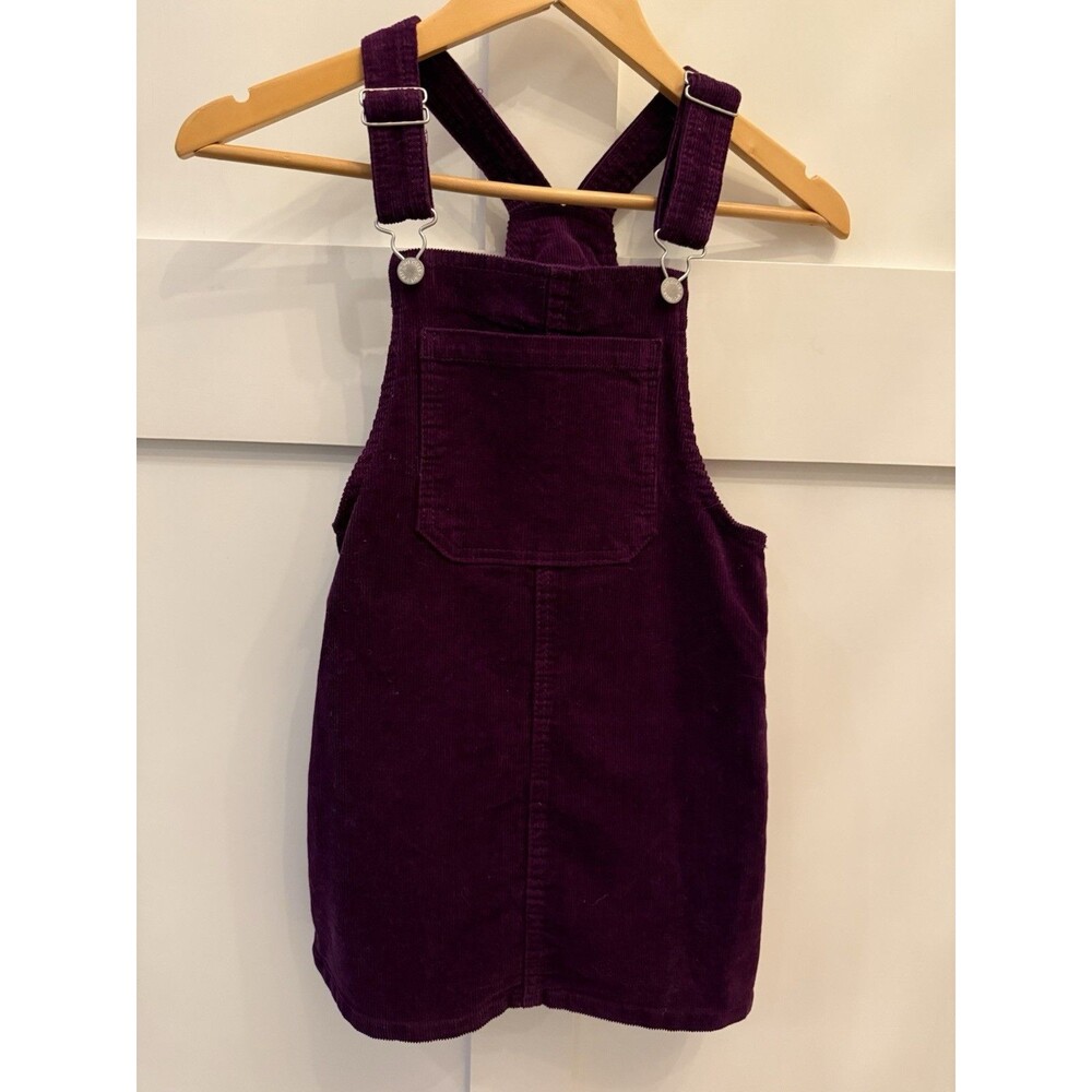 Girls Purple Corduroy Overalls Dress Art Class Size 7